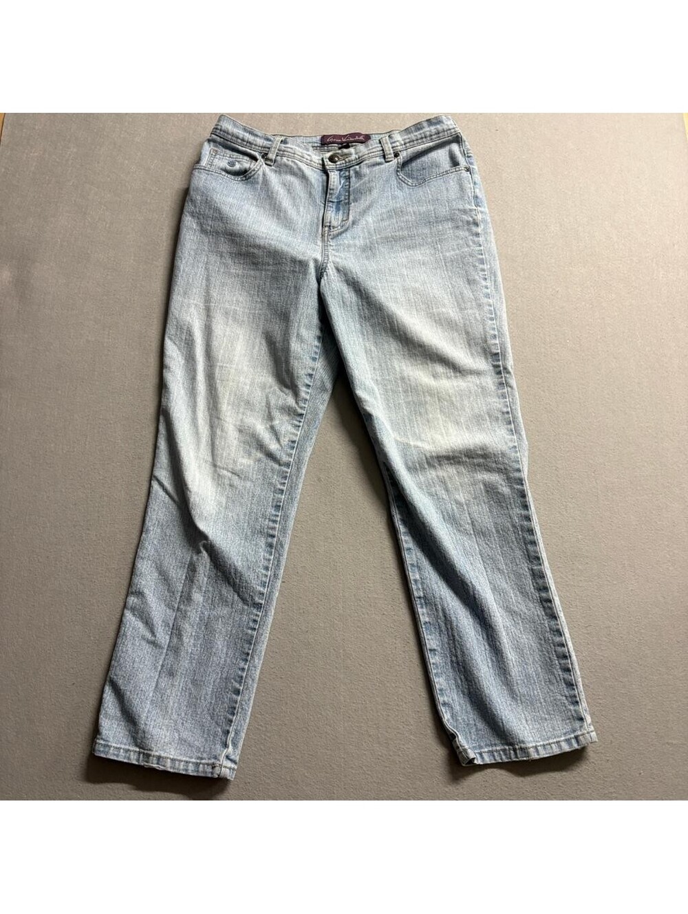 Gloria Vanderbilt Amanda Jeans Womens 12P Blue Denim High Rise Straight Leg